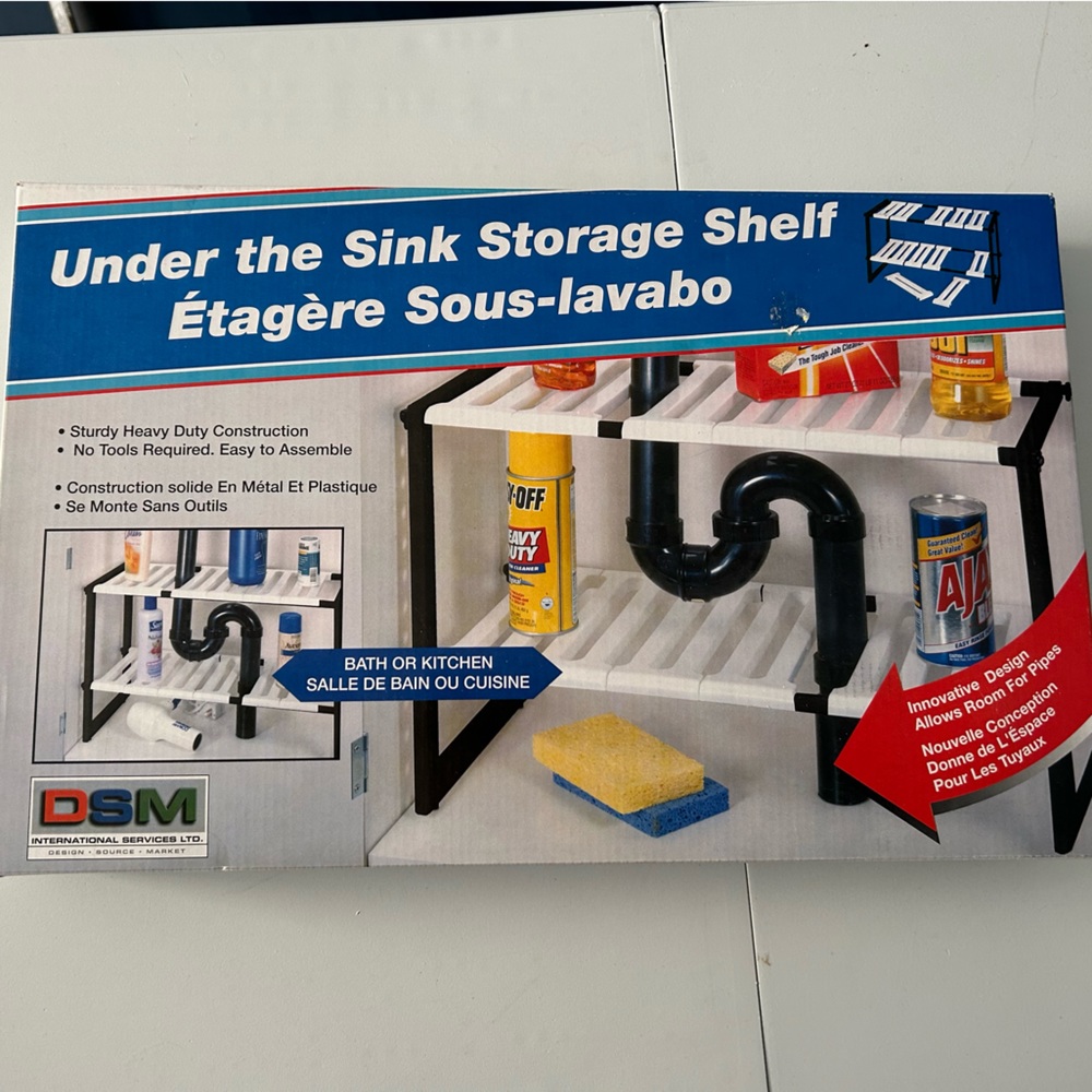Under the sink storage shelf